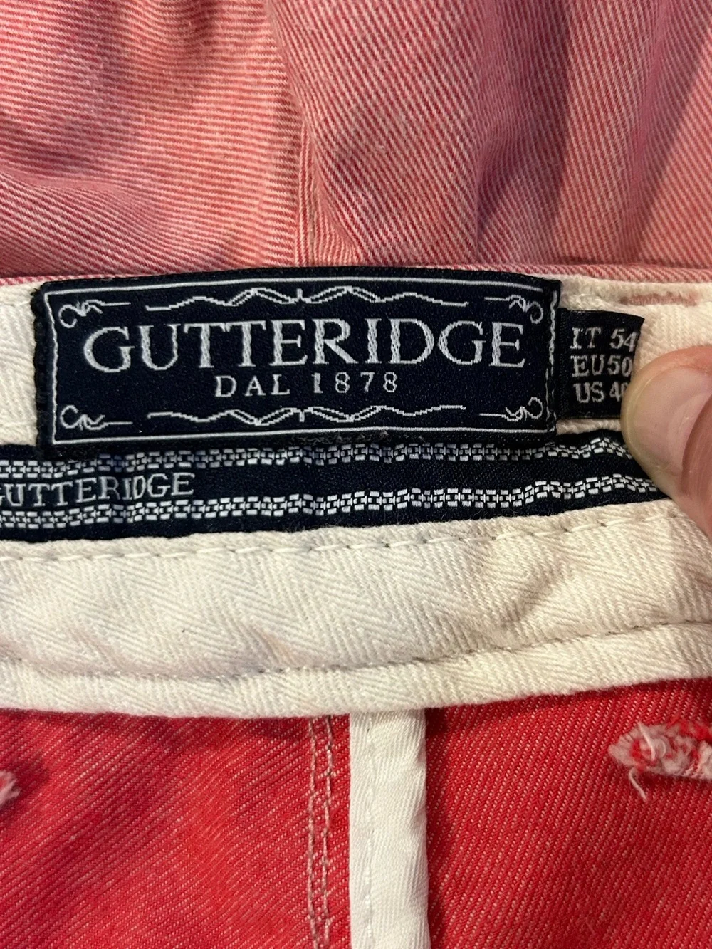 Gutteridge Men's Red Twill Pants - Slim Fit